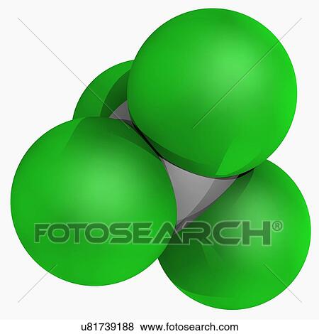 Carbon tetrachloride molecule View Large Illustration Stock Illustration - Carbon tetrachloride molecule. Fotosearch