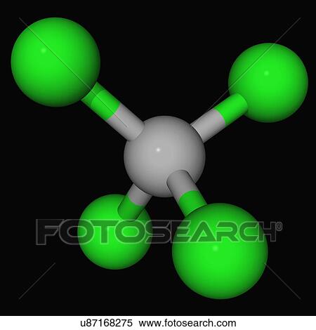 Stock Illustration - Carbon tetrachloride molecule. Fotosearch