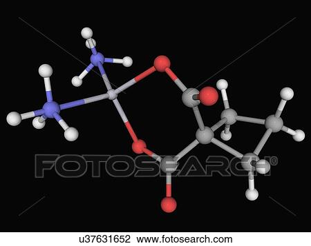 Drawing - Carboplatin drug molecule. Fotosearch