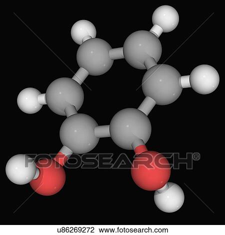 Catechol molecule View Large Illustration Drawing - Catechol molecule. Fotosearch