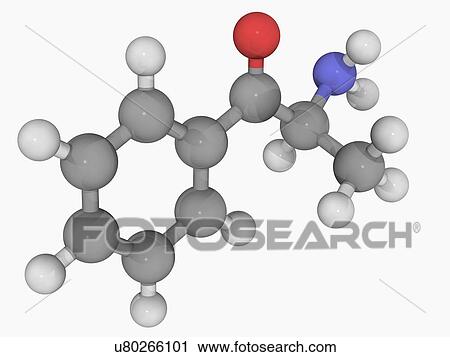 Clip Art - Cathinone drug molecule. Fotosearch
