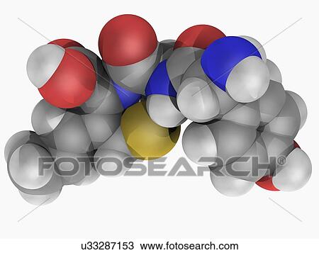 Cefprozil drug molecule View Large Illustration Drawing - Cefprozil drug molecule. Fotosearch