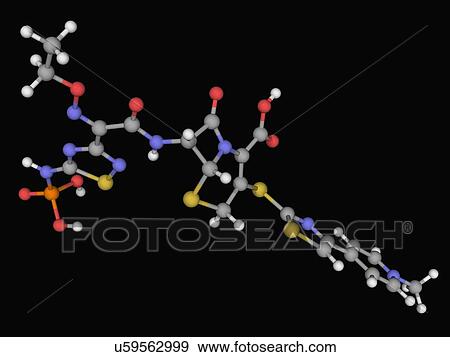 Stock Illustration - Ceftaroline drug molecule. Fotosearch