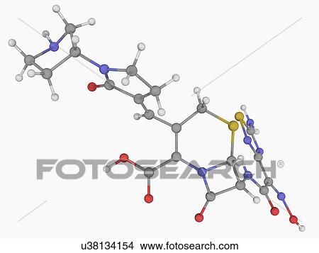 Stock Illustration - Ceftobiprole drug molecule. Fotosearch