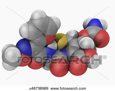 Stock Illustration - Cefuroxime drug molecule. Fotosearch
