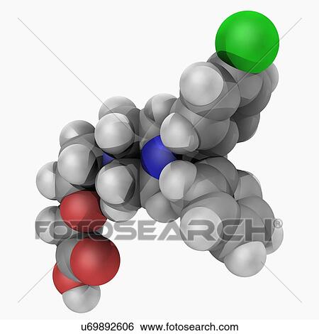 Stock Illustration - Cetirizine drug molecule. Fotosearch