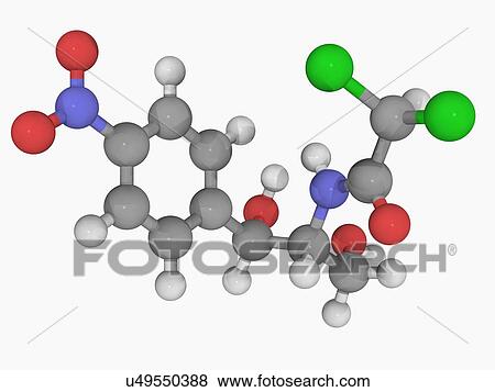 Chloramphenicol drug molecule View Large Illustration Stock Illustration - Chloramphenicol drug molecule. Fotosearch