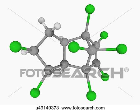 Chlordane molecule View Large Illustration Drawing - Chlordane molecule. Fotosearch