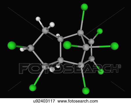 Stock Illustration - Chlordane molecule. Fotosearch