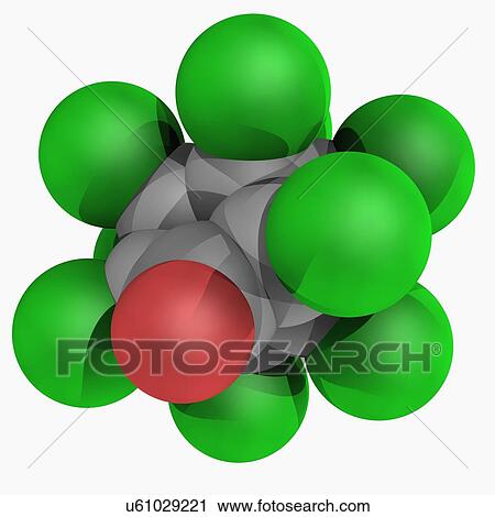 Clip Art - Chlordecone molecule. Fotosearch