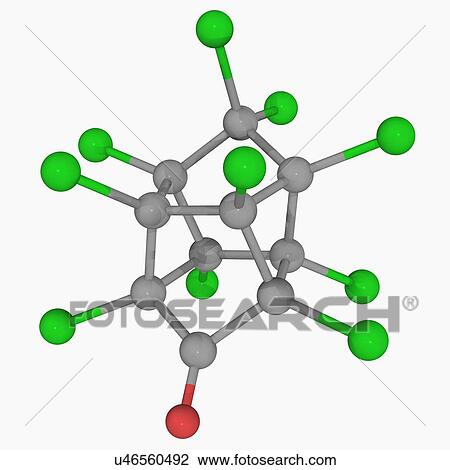 Chlordecone molecule View Large Illustration Drawing - Chlordecone molecule. Fotosearch