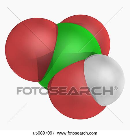 Stock Illustration - Chloric acid molecule. Fotosearch