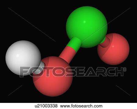 Stock Illustration - Chlorous acid molecule. Fotosearch