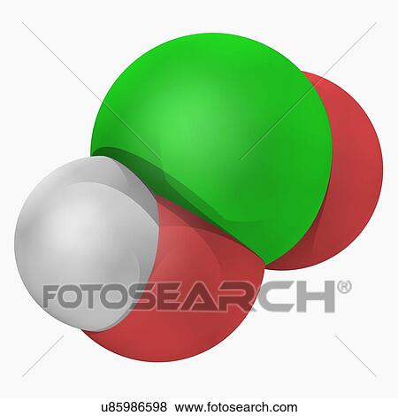 Stock Illustration - Chlorous acid molecule. Fotosearch