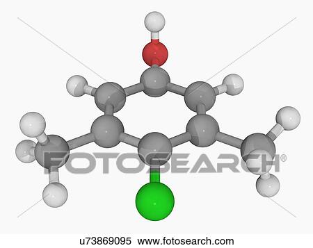 Stock Illustration - Chloroxylenol molecule. Fotosearch