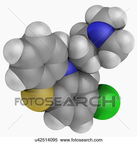 Stock Illustration - Chlorpromazine drug molecule. Fotosearch