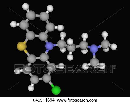 Chlorpromazine drug molecule View Large Illustration Stock Illustration - Chlorpromazine drug molecule. Fotosearch