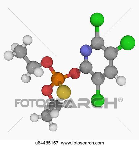 Chlorpyrifos insecticide molecule View Large Illustration Stock Illustration - Chlorpyrifos insecticide molecule. Fotosearch