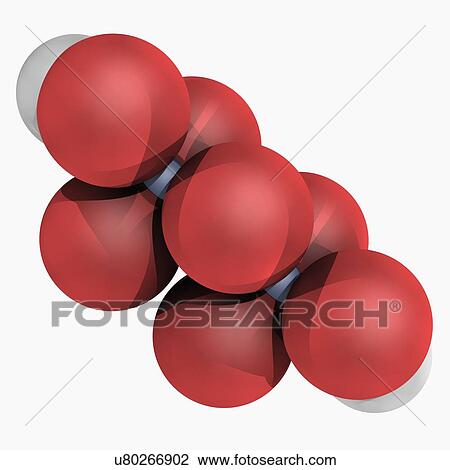 Drawing - Chromic acid molecule. Fotosearch
