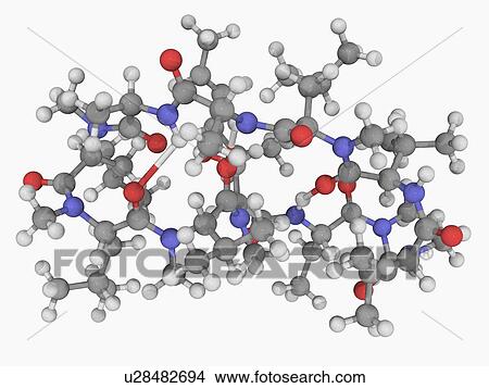 Stock Illustration - Ciclosporin drug molecule. Fotosearch