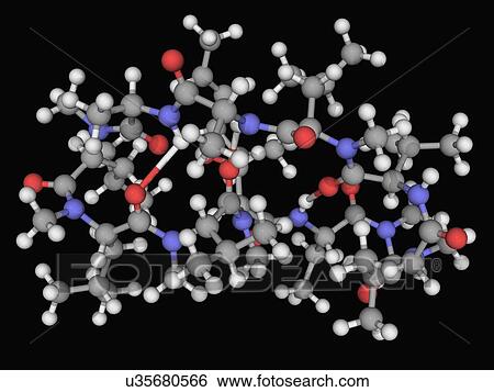 Ciclosporin drug molecule View Large Illustration Stock Illustration - Ciclosporin drug molecule. Fotosearch