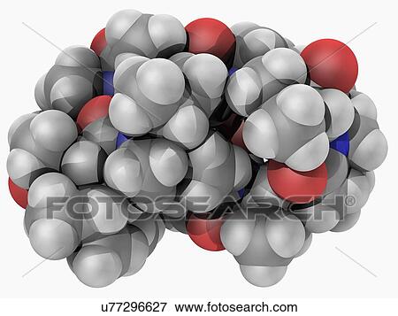 Stock Illustration - Ciclosporin drug molecule. Fotosearch