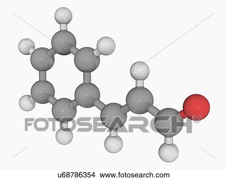 Stock Illustration - Cinnamaldehyde molecule. Fotosearch
