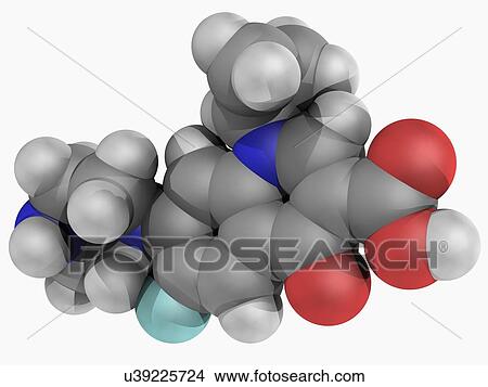 Stock Illustration - Ciprofloxacin drug molecule. Fotosearch