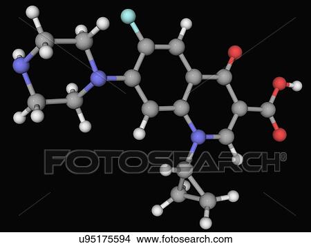 Stock Illustration - Ciprofloxacin drug molecule. Fotosearch