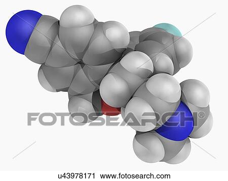 Citalopram drug molecule View Large Illustration Clip Art - Citalopram drug molecule. Fotosearch