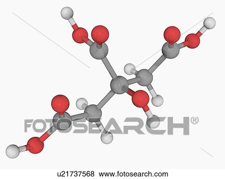 Citric acid molecule View Large Illustration Stock Illustration - Citric acid molecule. Fotosearch