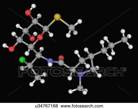 Stock Illustration - Clindamycin drug molecule. Fotosearch