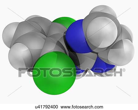 Clipart - Clonidine drug molecule. Fotosearch