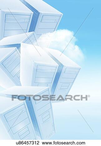 Cloud computing, conceptual artwork View Large Illustration Drawing - Cloud computing, conceptual artwork. Fotosearch
