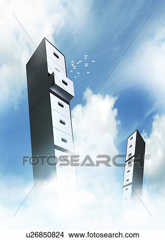 Cloud computing, conceptual artwork View Large Illustration Stock Illustration - Cloud computing, conceptual artwork. Fotosearch