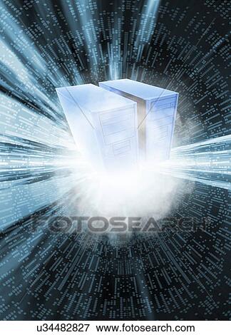Cloud computing, conceptual artwork View Large Illustration Stock Illustration - Cloud computing, conceptual artwork. Fotosearch