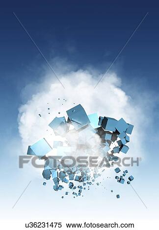 Cloud computing, conceptual artwork View Large Illustration Stock Illustration - Cloud computing, conceptual artwork. Fotosearch