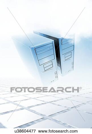 Cloud computing, conceptual artwork View Large Illustration Stock Illustration - Cloud computing, conceptual artwork. Fotosearch