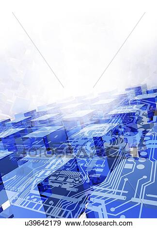 Cloud computing, conceptual artwork View Large Illustration Stock Illustration - Cloud computing, conceptual artwork. Fotosearch