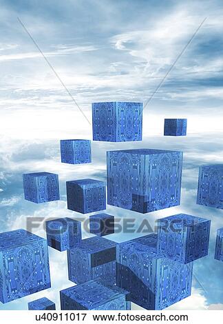 Stock Illustration - Cloud computing, conceptual artwork. Fotosearch
