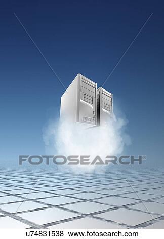 Cloud computing, conceptual artwork View Large Illustration Stock Illustration - Cloud computing, conceptual artwork. Fotosearch