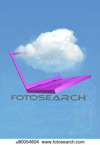Stock Illustration - Cloud computing, conceptual artwork. Fotosearch