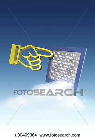 Stock Illustration - Cloud computing, conceptual artwork. Fotosearch