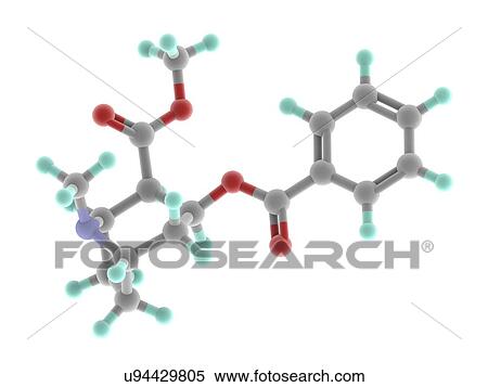 Stock Illustration - Cocaine drug molecule. Fotosearch