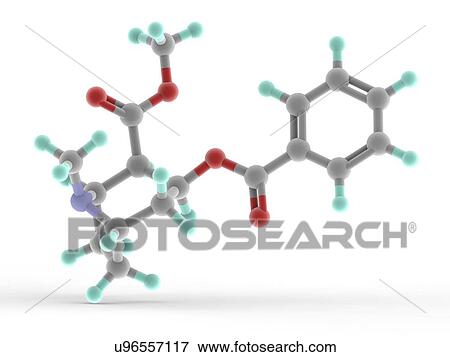 Stock Illustration - Cocaine drug molecule. Fotosearch