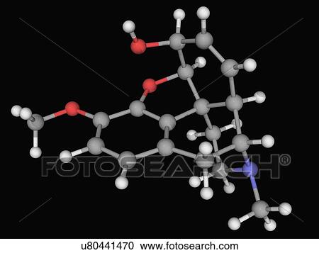 Clipart - Codeine drug molecule. Fotosearch