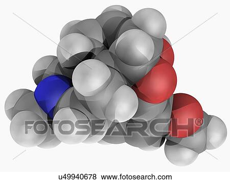 Stock Illustration - Codeine drug molecule. Fotosearch