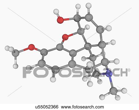 Stock Illustration - Codeine drug molecule. Fotosearch