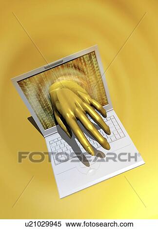 Stock Illustration - Computer hacking, conceptual artwork. Fotosearch