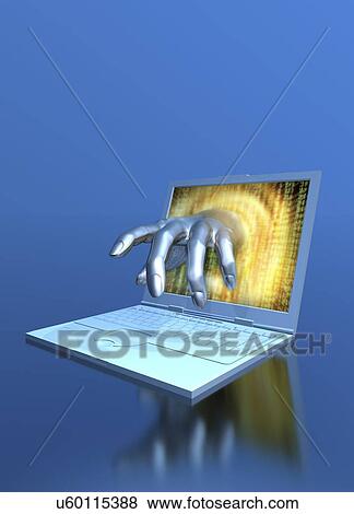 Computer hacking, conceptual artwork View Large Illustration Stock Illustration - Computer hacking, conceptual artwork. Fotosearch